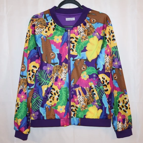 Little Party Dress Purple Animal Print Jacket. Size 12. NWOT. - Picture 2 of 13